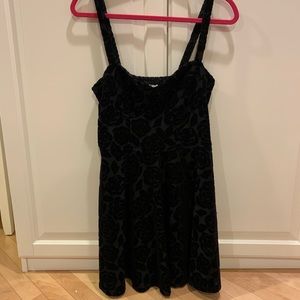 Abercrombie & Fitch Black Velvet Dress with Roses